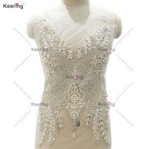 WDP-624 Keering in Stock prodotti fatti a mano <span class=keywords><strong>pietra</strong></span> <span class=keywords><strong>con</strong></span> ricamo fiore di cristallo da sposa strass Applique per indumento - Product Image 3