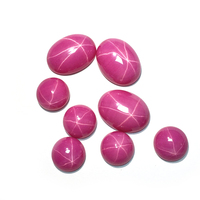 Bijoux pierres précieuses synthétiques en vrac cabochon ovale pierres précieuses roses rubis étoile