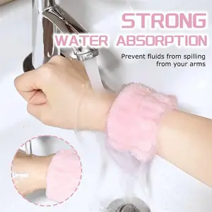 Orangee Stretchy Keep Dry Microfiber Wrist Spa Washband Microfiber Wrist Wash Towel Band Absorbent Wristband For Women Girl