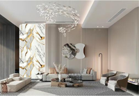 Haute feuille de marbre PVC coloré brillant 2-3mm épaisseur panneau mural 2.44-2.9m longueur feuille de marbre UV