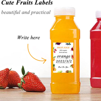 Étiquettes autocollantes personnalisées pour bouteilles de jus, résistantes à l'eau et aux basses températures, colorées, en forme de mangue, pour service d'impression d'étiquettes.