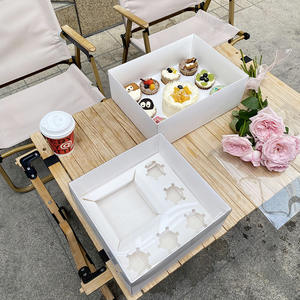 <span class=keywords><strong>2</strong></span>/5/8個入り窓付き紙製ケーキボックス、透明蓋付きカップケーキ、デザート、ペストリー、ベーカリー用包装箱 - Product Image 6