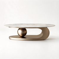 Table basse ovale de luxe de haute qualité, personnalisable, pour salon, mobilier de maison, table centrale de canapé, tables décoratives - Vente chaude