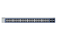 GS748Tv6 Switch Inteligente Gigabit Ethernet de 48 Puertos, Capacidad de 10Gbps y 100Gbps, Compatible con VLAN y SNMP, 2 Puertos Combinados de Cobre/SFP, 2 Puertos Dedicados