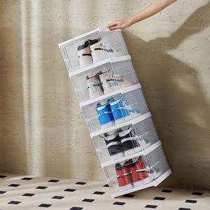 Transparent Multi Layer Shoe <b>Storage</b> Box Dustproof <b>Plastic</b> Shoe Organizer Standing Type Home Bedroom Use - Product Image 2