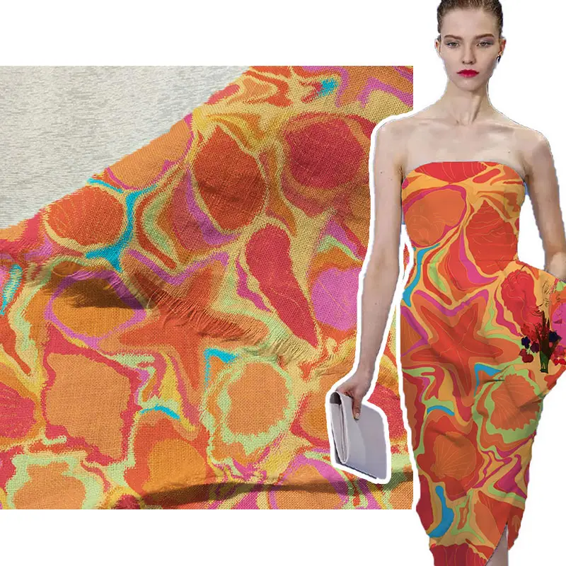 oeko tex pure 100% digitale personalizzata su morbido tessuto di lino per abbigliamento