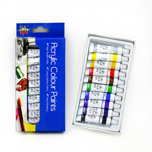 Ensemble de peinture acrylique professionnel de 10 couleurs, peintures acryliques non toxiques à haute teneur <span class=keywords><strong>en</strong></span> pigments pour artistes, enfants et étudiants - Product Image 2