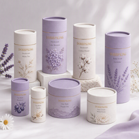 Emballage personnalisé pour flacon d'huile essentielle, flacon de parfum, flacon de sérum avec compte-gouttes, tubes cylindriques en papier kraft à parois épaisses, vernis et enduits