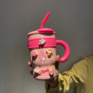 Chibi Maruko Chan Stainless Steel Tumbler 316 Inner Large Capacity Vacuum Insulated With Straw For Office Use - Product Image 2