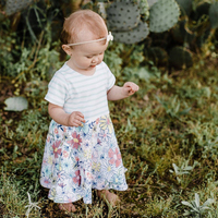 Robe tunique décontractée en coton pour petite fille avec applique zèbre, manches courtes, pour l'été