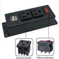 Multiprise murale 10A USA ETL pour l'Australie, 4 prises CA, 2 ports USB-A, cordon d'extension de 1m pour bureau