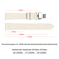 Bracelet de montre en caoutchouc fluoré coloré FKM 14mm 15mm 16mm 17mm 18mm avec boucle papillon pour femmes, bracelet de remplacement pour Longines et Cartier