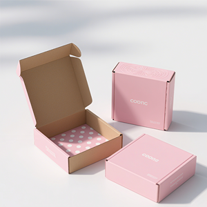 Biểu tượng tùy chỉnh cấp thực phẩm màu hồng Bìa hộp cho Biscuit Macaron Donut Bao bì-Matte kết thúc với lá vàng cho quà tặng - Product Image 1