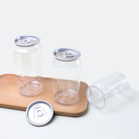 Vente en gros de bouteilles de boisson personnalisées à anneau de traction 250ml 330ml 400ml 500ml bouteilles de thé au lait transparentes vides en plastique PET pour jus