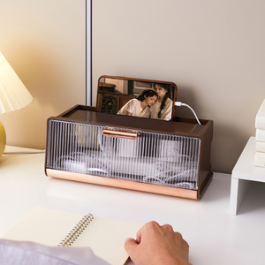 Organizador de soporte de teléfono, caja de almacenamiento de enrutador <span class=keywords><strong>Wifi</strong></span> montada en la pared de plástico con ventana transparente - Product Image 2
