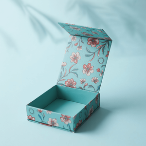 Blue Clothing Scarves Rigid Cardboard Magnetic Paper Boxes Recyclable Magnet Gift Packaging <b>Box</b> With Custom Logo - Product Image 1