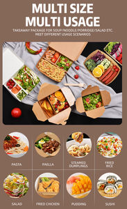 กล่องอาหารกลางวันแบบแบ่งช่องสำหรับใส่อาหารกล่องใส่อาหารกล่องกระดาษเบนโตะแบบใช้แล้วทิ้งขนาด2 3 4 5ช่องสำหรับห่ออาหารจานด่วน - Product Image 4