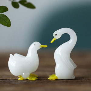 White Call Duck Ornament Crystal <b>Glass</b> Animal <b>Desk</b> Decor Creative Home Decoration Gift - Product Image 4