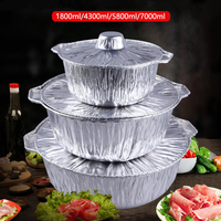 Professionell Angepasste Einweg-Aluminiumfolie-Dampfschale in Voller Größe mit Deckel Mini-Topf für Partys oder Catering