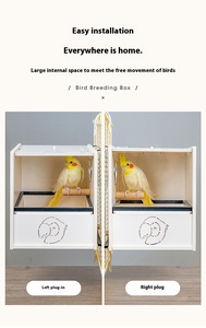 Acrylic PVC Transparent Bird Breeding <strong>Box</strong> Insulated Nesting <strong>Box</strong> with Slide-Out Drawer Observation Incubation Cage for Birds - Product Image 4