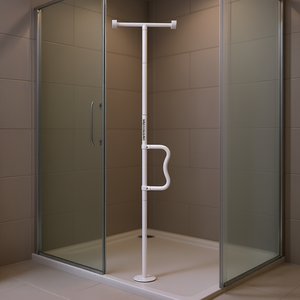 Barre de sécurité Oxyfitness, barre d'appui antidérapante de 7 à 10 pieds, support du sol au plafond pour salle de bain, blanc - Product Image 2