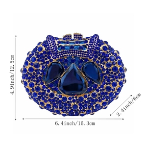 Women Sparkly Oval Rhinestones Evening Bag Full Crystal <b>Clutch</b> Purse with Detachable Metal Chain Bride Wedding Purse - Product Image 2