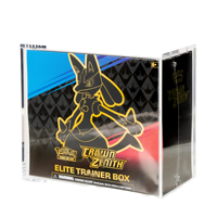 Boîte de présentation en acrylique transparente moderne anti-UV 99% ETB, boîte en acrylique transparente magnétique pour Pokémon Elite Trainer Box pour vitrine