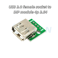 Module de circuit imprimé soudé AI-KSEN USB vers 2.0 3.0 avec adaptateur femelle et mâle MICRO, petite carte de circuit, alimentation par câble