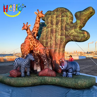 Decoración de escenario publicidad Fondo globo jirafa cebra hipopótamo animal Safari africano patio inflable signo