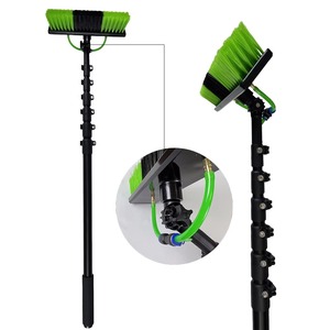 Perche télescopique en aluminium et fibre de carbone 3,6-10,8 m, brosse de nettoyage de panneaux solaires avec distributeur de savon, nettoyeur de vitres télescopique - Product Image 1