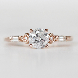 Anillos de Compromiso Ovalados Vintage de Plata de Ley 925, Joyería de Sal y Pimienta, Anillos de Compromiso Azules, Anillos de Buena Calidad - Product Image 3