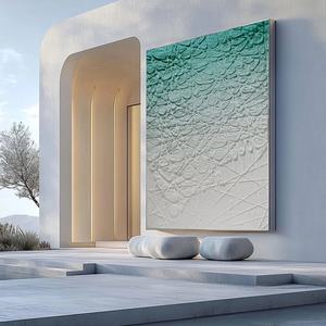 Peinture abstraite Wabi Sabi verte sur toile, art mural 3D, art mural contemporain pour la décoration moderne de la maison et de la galerie - Product Image 5