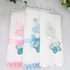 Briantex-chal de punto para bebé recién nacido, mantas y chales blancos, 100% algodón, Color personalizado