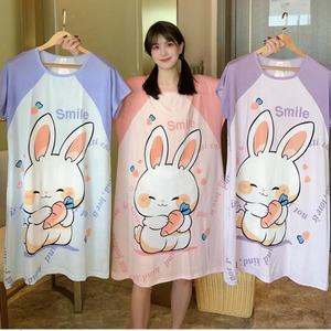 Abito da <span class=keywords><strong>notte</strong></span> a buon mercato da donna cartoni animati estivi da donna con stampa Midi gonne da <span class=keywords><strong>notte</strong></span> Oversize Casual pigiami da <span class=keywords><strong>notte</strong></span> - Product Image 4