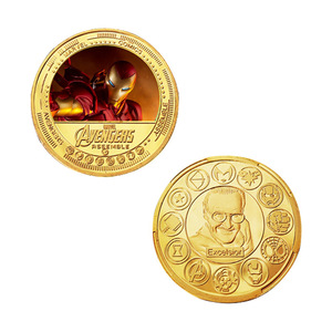 Monedas con Temática de Películas de Marvel Americanas, Monedas de Oro de Iron Man, Monedas Conmemorativas de Metal de Héroes de Marvel, Chapadas <span class=keywords><strong>en</strong></span> Oro de 24K, Gran Venta - Product Image 4