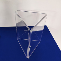 Support de menu triangulaire en acrylique transparent à trois panneaux, présentoir de carte de menu en prisme triangulaire en lucite