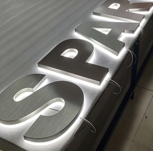 Illuminated LED Alphabet Sign Silver Gray Acrylic <b>Wall</b> Decor Round Shape 6000K Daylight Steady Light Easy Installation - Product Image 4