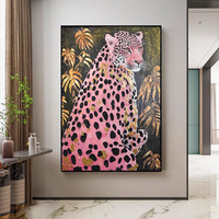 Peinture à l'huile sur toile encadrée, style américain, sujets animaux/plantes, texture de sol pour salon, peinture murale d'hôtel, art de niche
