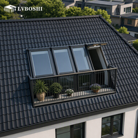 Fenêtre de toit modulaire en alliage d'aluminium 6063-T5 haute performance pour balcons, toitures résidentielles de luxe et sous-sols