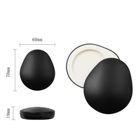 Palette de maquillage vide personnalisée en forme de galet avec logo, fermeture magnétique, pour blush, illuminateur, contour, parfum solide, emballage cosmétique