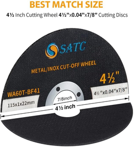 24 घंटे मुक्त शिपिंग में स्थानीय स्टॉक जहाजों को 4-1/<span class=keywords><strong>2</strong></span> "धातु और स्टेनलेस स्टील 115x1x22 मिमी काटने डिस्क - Product Image 2