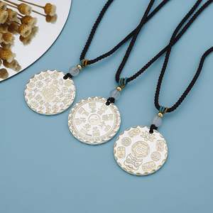 Nouveau chinois Ping Joy marque Fortune or solide 999 pendentif en argent Sterling pour hommes et femmes avec traçage or <span class=keywords><strong>mots</strong></span> de bon augure - Product Image 2