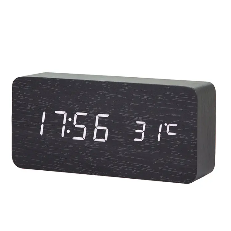 Novos produtos da china para venda gravura em madeira alarm clock para surdos