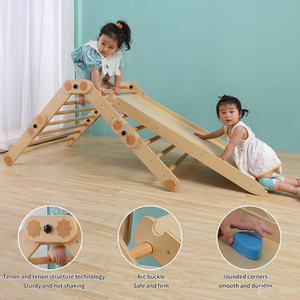 CPC Venta caliente 7-en-1 Montessori Pickler Game Set Precio de fábrica Jardín de madera Arco Iris Interior/Exterior Niños Marco de escalada - Product Image 4