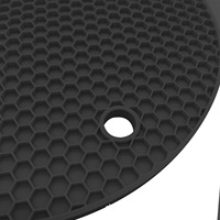 Tapis de cuisine antidérapant résistant à la chaleur en silicone et sous-verre de forme circulaire de 19,5 cm de diamètre