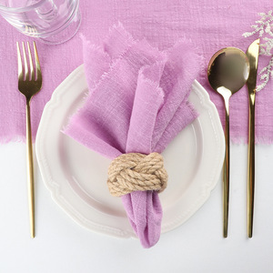 Pure Cotton Fringed Napkin <strong>Cloth</strong> - Creased square Tablecloth for Dining <strong>Table</strong> - Cotton Fabric Tablecloth for <strong>Table</strong> Decoration - Product Image 6
