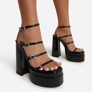 2025 <b>High</b> Quality Tacones De Mujer Sandals <b>Sexy</b> Platform Chunky Buckle Shoes Office Ladies Wedding <b>Heels</b> for Women - Product Image 3