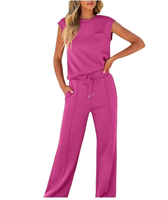 Ensemble 2 pièces sportif pour femme, débardeur sans manches et pantalon long, coupe ample, tenue décontractée, survêtement, vente en gros, OEM, logo personnalisé