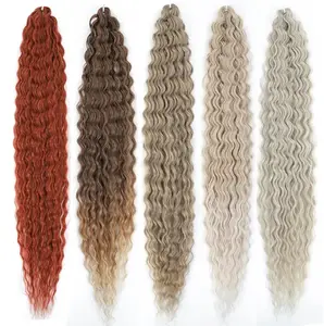 synthetic crochet sleek wholesale factory supplier for women water Deep Wave long twist braid hair synthetic hair extension