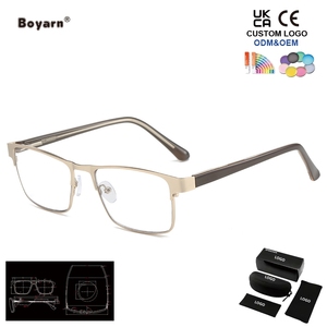 Gafas de Lectura Multifocales Fotocromáticas con Media Montura Metálica Boyarn, Gafas para <span class=keywords><strong>Presbicia</strong></span> con Protección Contra la Luz Azul - Product Image 5